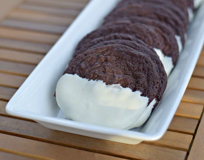 Triple chocolate cookies ready to serve