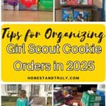 Image shows tips for organizing Girl Scout cookie orders.