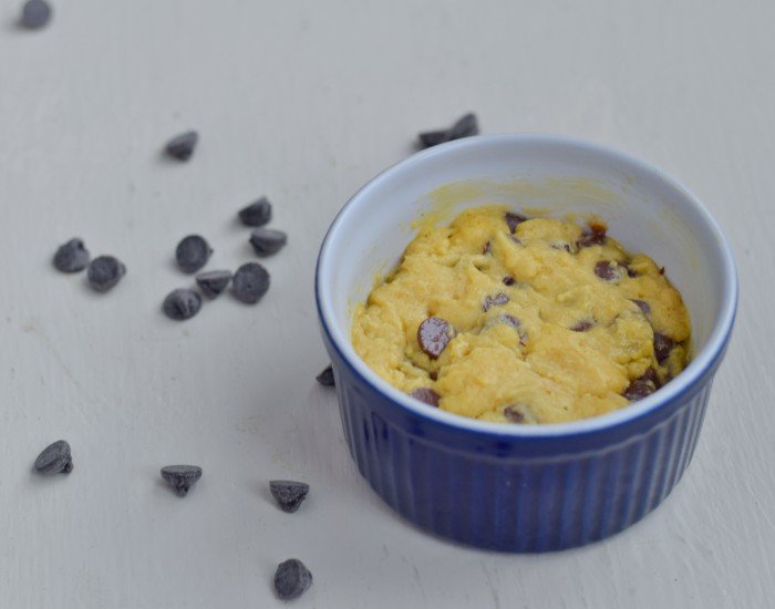 Perfect individual chocolate chip cookie