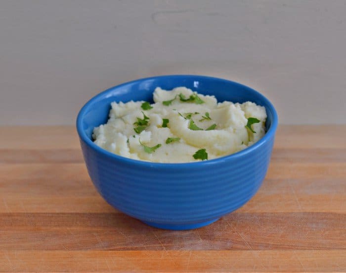 Bowl of Instant Pot mashed potatoes