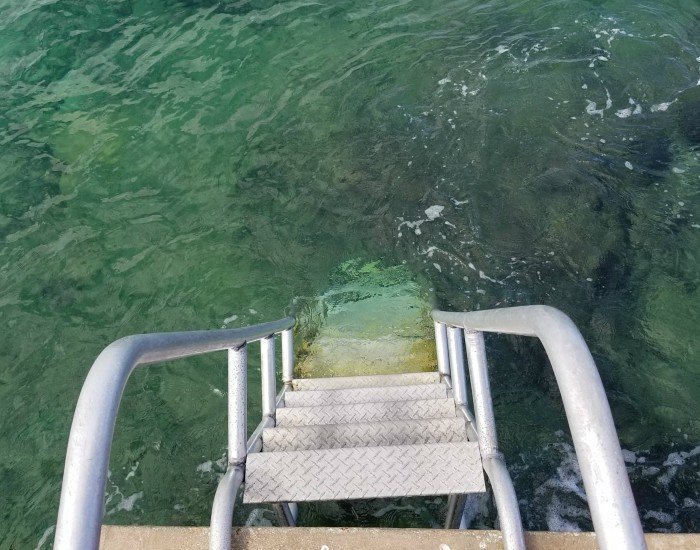 Snorkel ladder in Grand Cayman