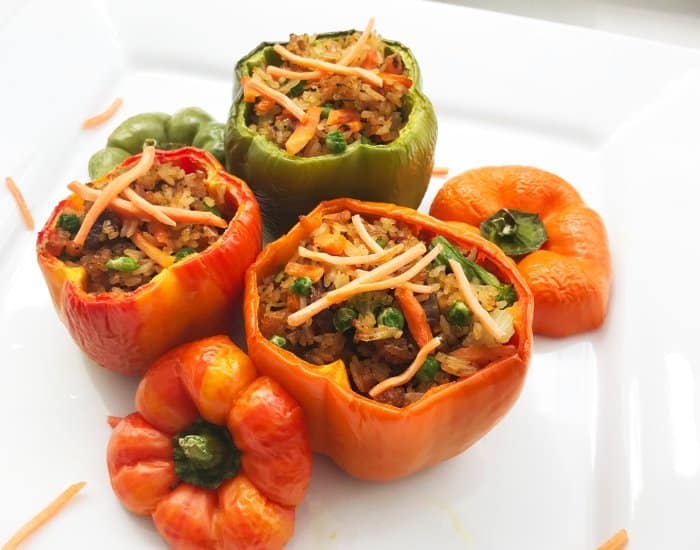 Pepper Steak stuffed in Bell Peppers