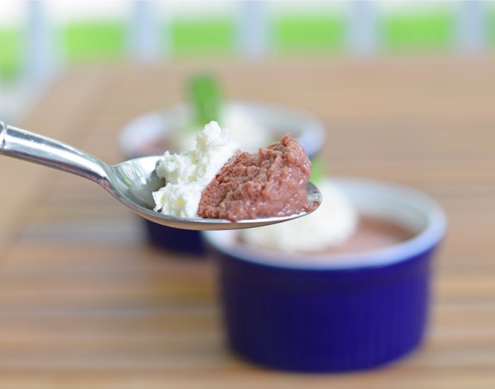 Bite of cherry custard