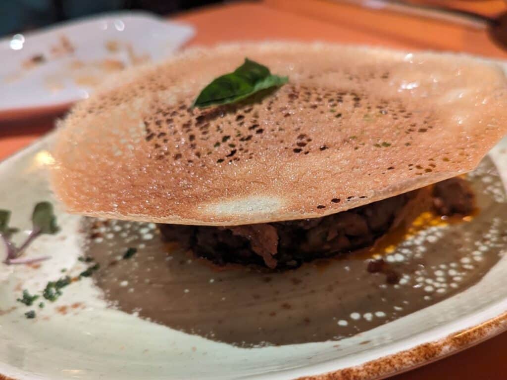 Image shows JiJi Asian Kitchen pepper beef on a plate.