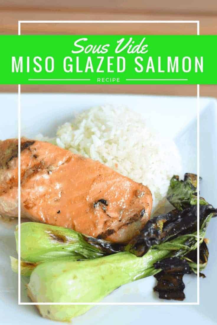 Simple sous vide miso glazed salmon recipe. This delicious and simple sous vide recipe is a great kid friendly salmon dinner with tons of flavor and not a lot of effort. Never overcook salmon again!