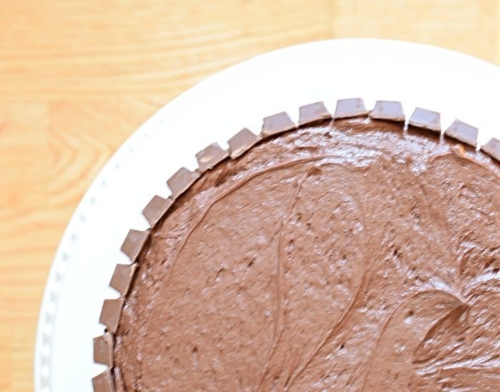 Homemade kit kat cake overhead