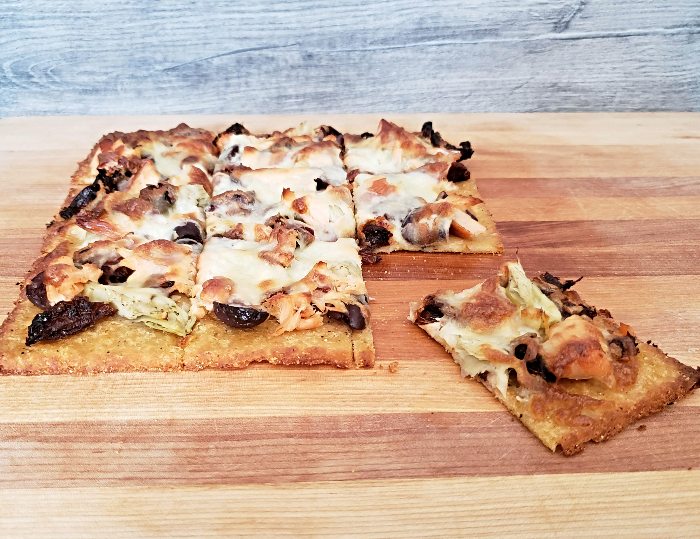 Gluten free Mediterranean pizza