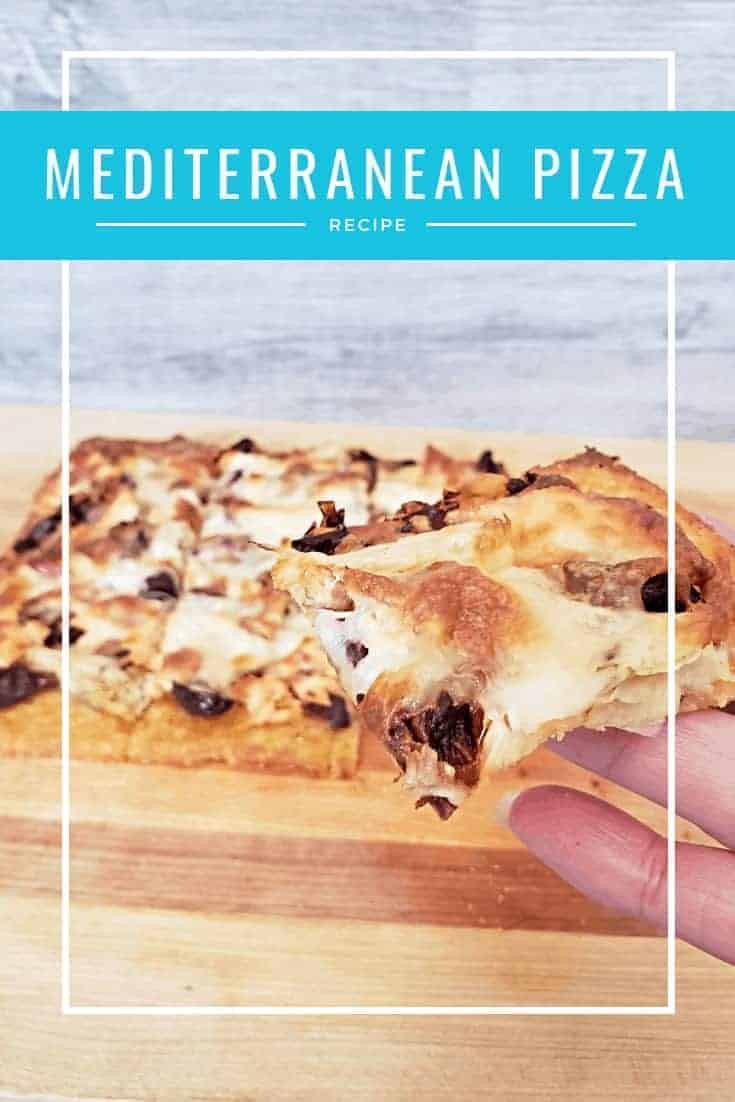 Mediterranean inspired pizza recipe with a simple prep using a gluten free crust. Enjoy this smoked salmon pizza with sundried tomatoes, artichoke hearts, and more. This is a perfect party appetizer or dinner recipe. #pizza #mediterranean #easyrecipes #glutenfree