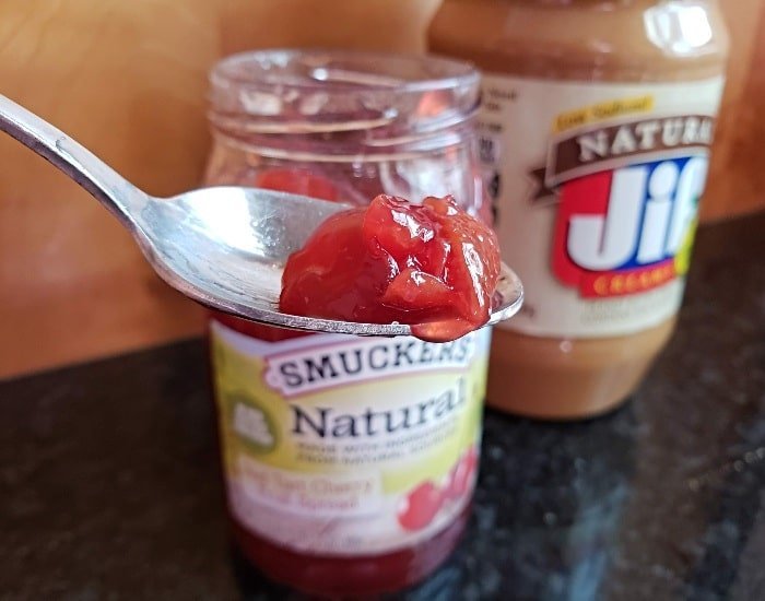 Spoon of fruit spread