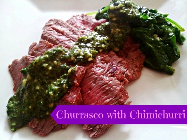 Churrasco with chimichurri sauce is a delicious and easy way to liven up your next grill night. You'll love this Puerto Rican dish that's naturally gluten free. #churrasco #chimichurri #glutenfree #steak
