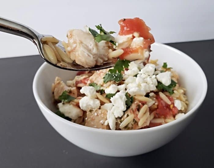 Bite of Mediterranean chicken