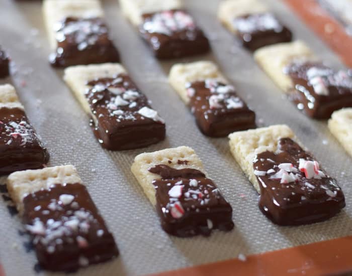 Tray of peppermint shortbread