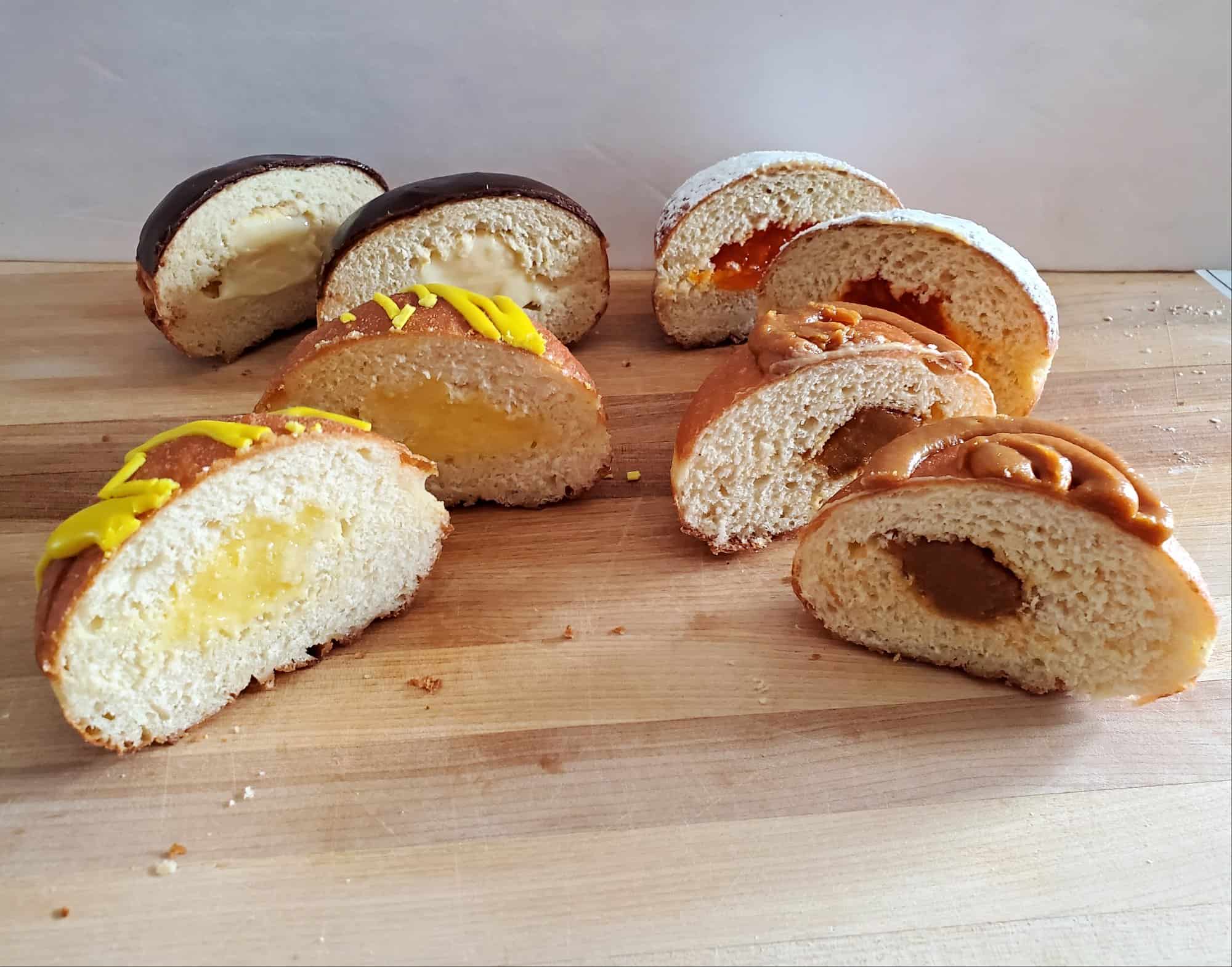Delightful Pastries paczki cut in half