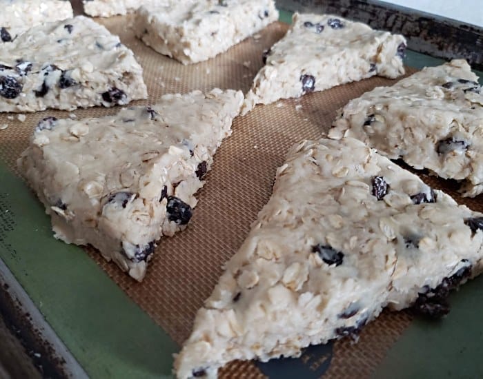 Place scones on baking sheet