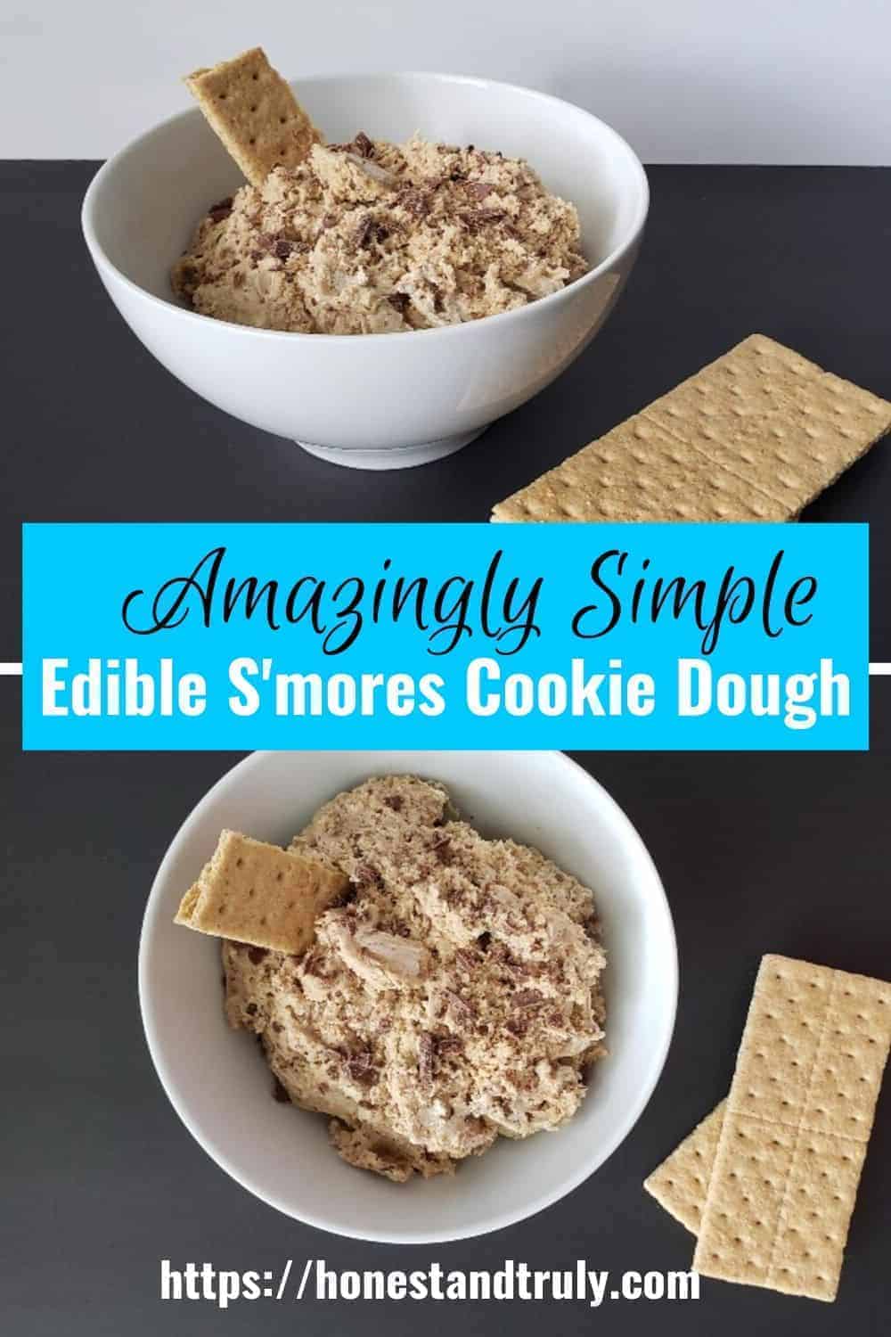 Bowls of edible smores cookie dough