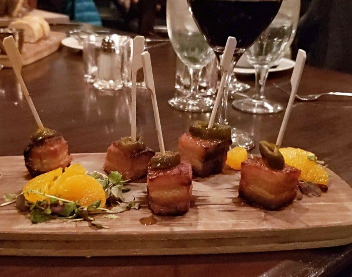 Pork belly lollipops at BlueFin