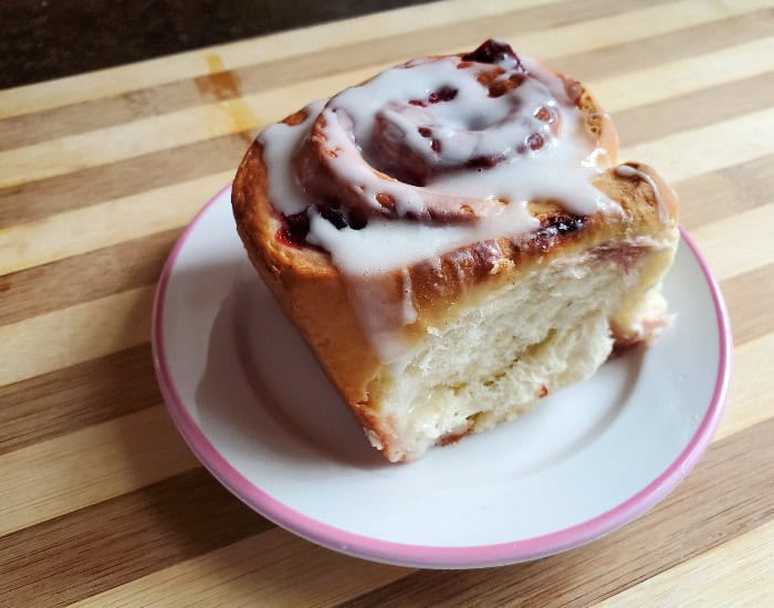 Perfect cherry cinnamon roll
