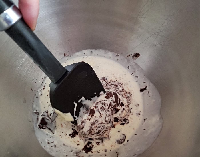 Stir chocolate after waiting