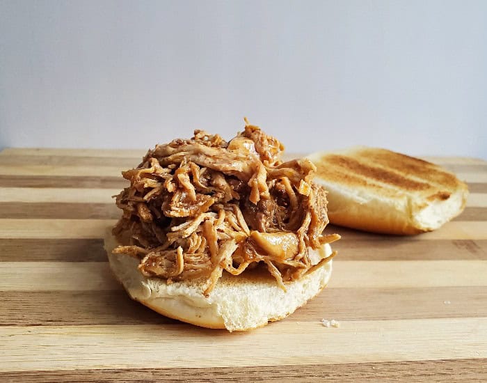 Instant Pot shredded chicken sandwich