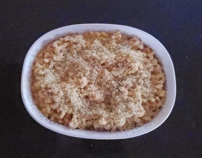 Mac and cheese ready to bake