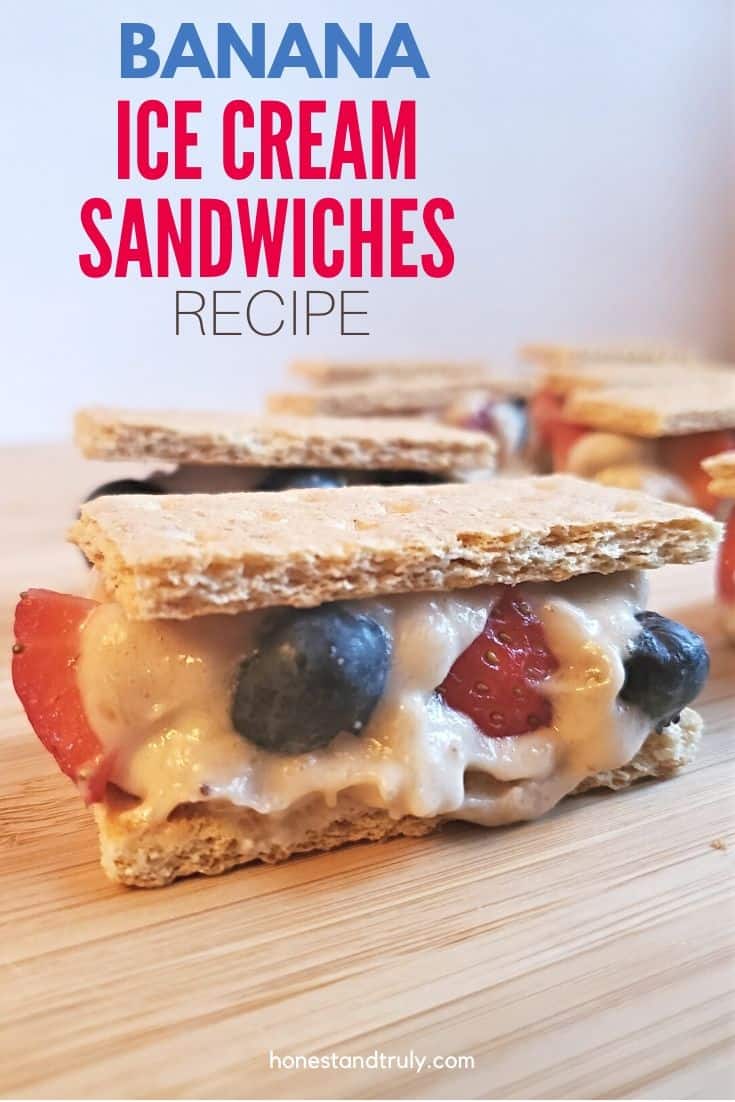 Fruit and Banana ice cream sandwiches