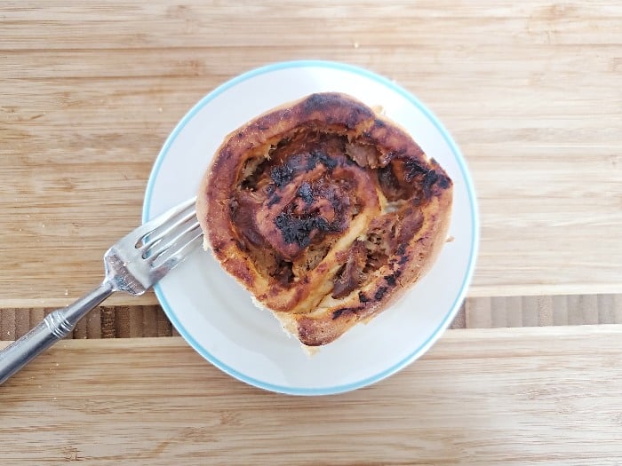 Homemade pulled pork cinnamon roll