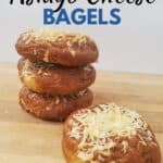 Four bagels stacked