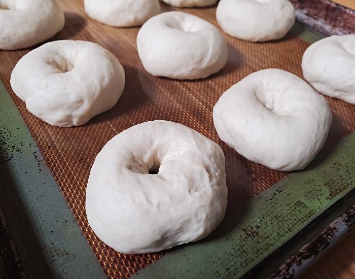 Form bagel shape and let rise again