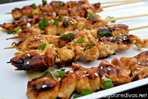 Yakitori Japanese grilled chicken skewers platter