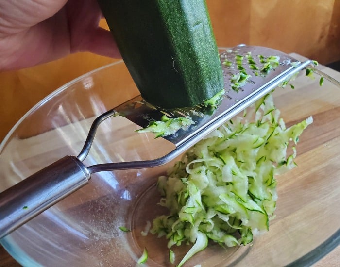 Grating zucchini