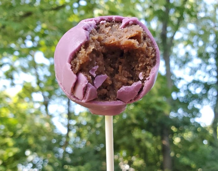 Inside a brownie cake pop