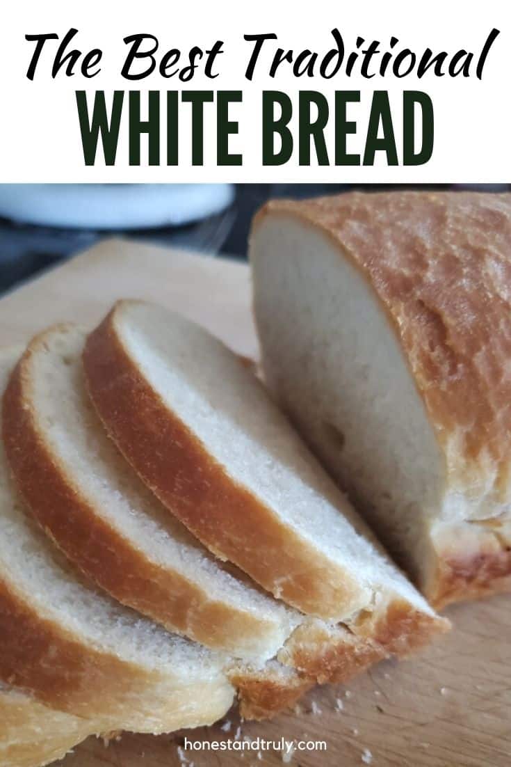 White bread sliced from a loaf