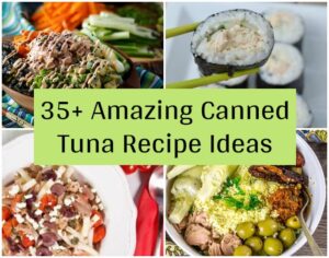 Collage of 4 canned tuna recipes