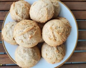 Plate filled with eggnog cookies