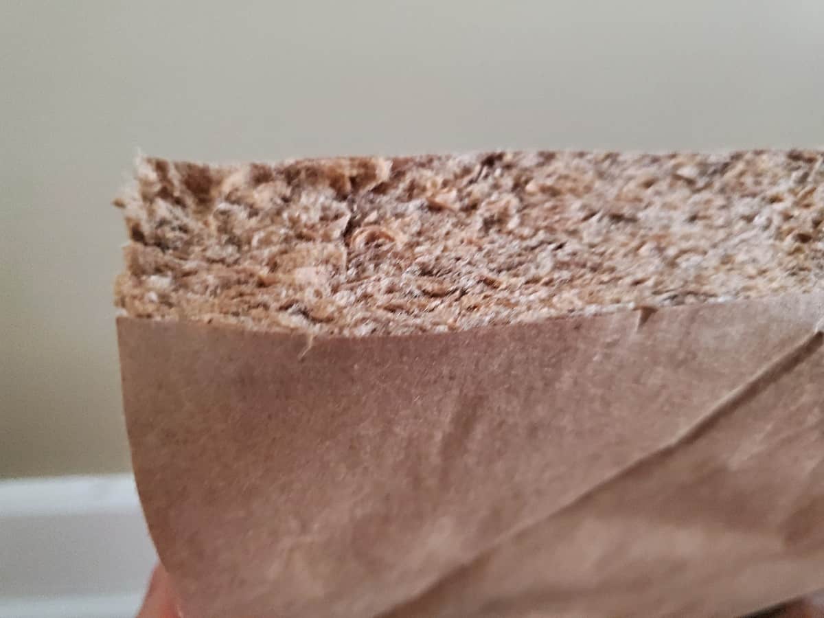 Side view of recyclable insulation.