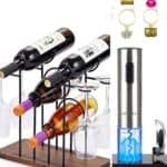 Collage of 5 wine gifts with text best gift ideas to give wine lovers.