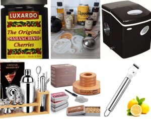 Cocktail Gifts collage with six different products shown.