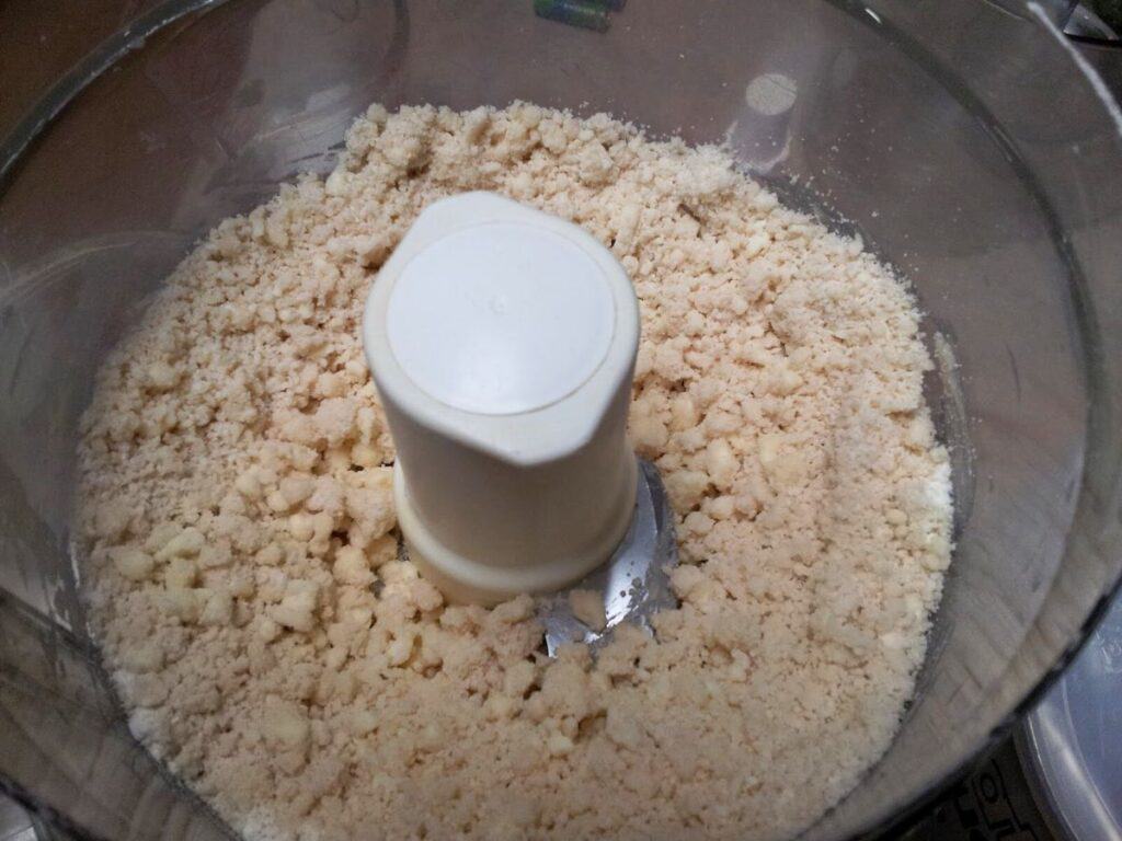Pie crust pulsed to pea size bits