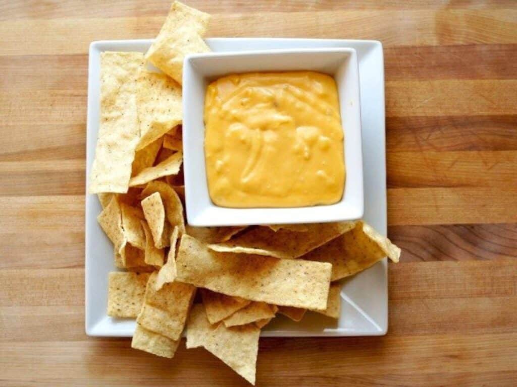 Image shows delicious homemade nacho cheese.