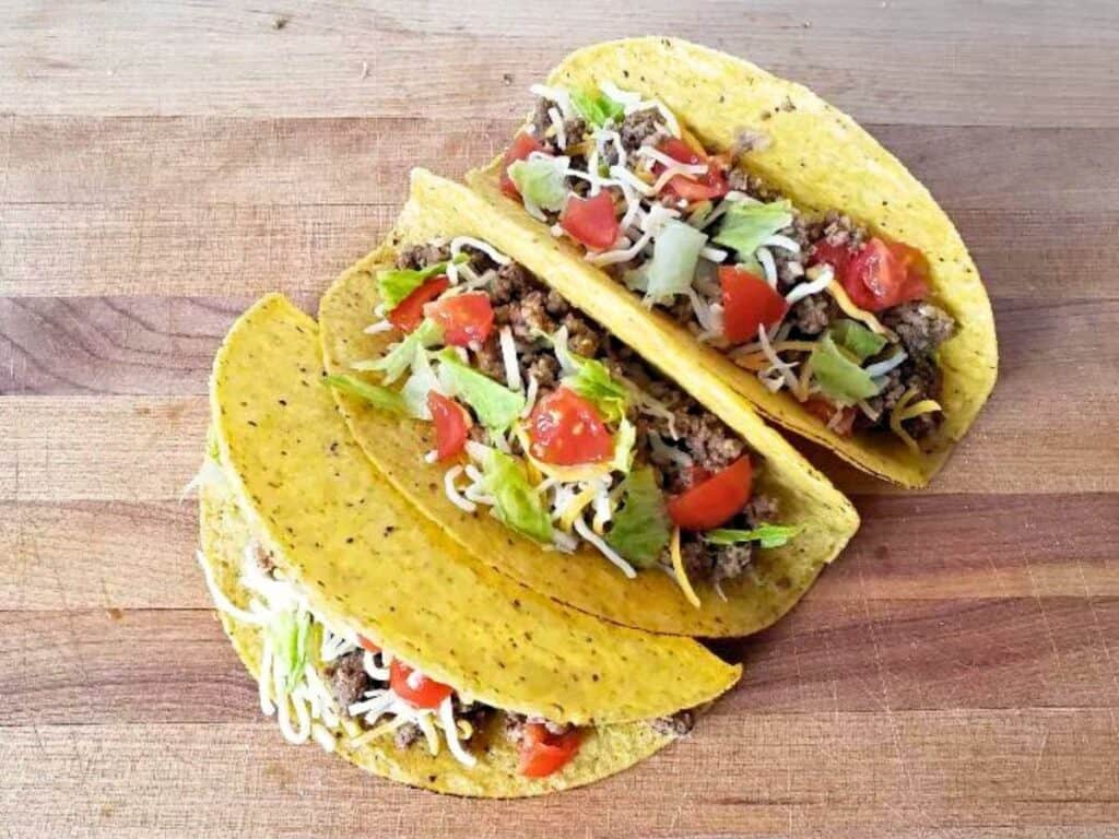 Image shows delicious weeknight honey habanero tacos.