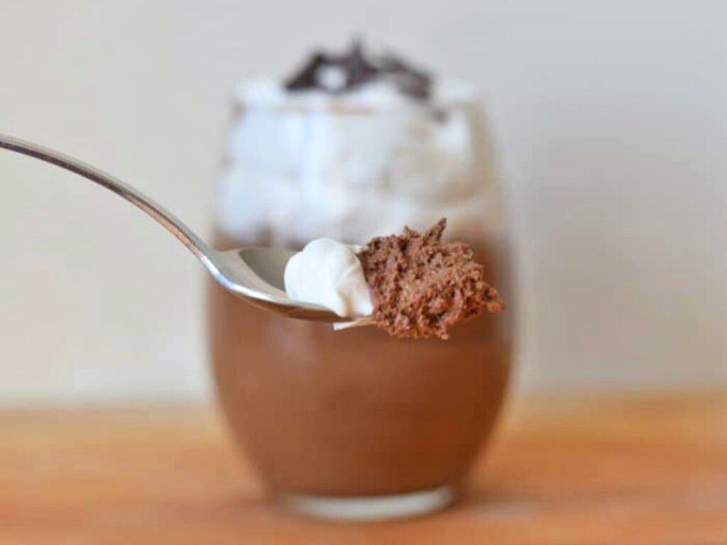 Image shows easy to make Bailey's chocolate mousse.