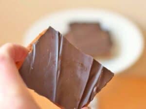 Image shows easy to make gluten free English toffee.