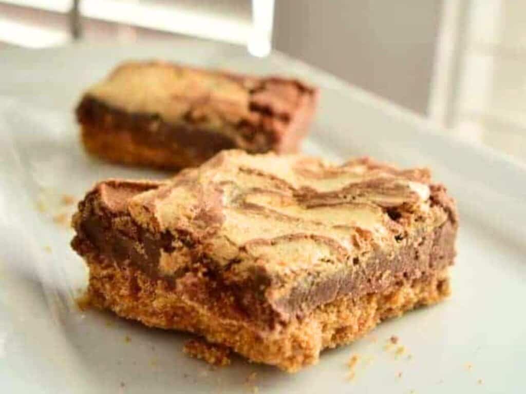 Image shows easy to make s'mores brownies.