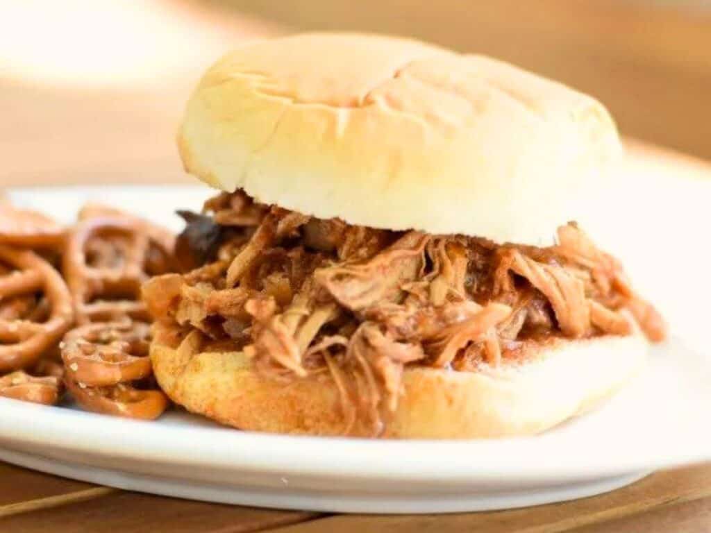 Image shows instant pot pulled pork recipe.