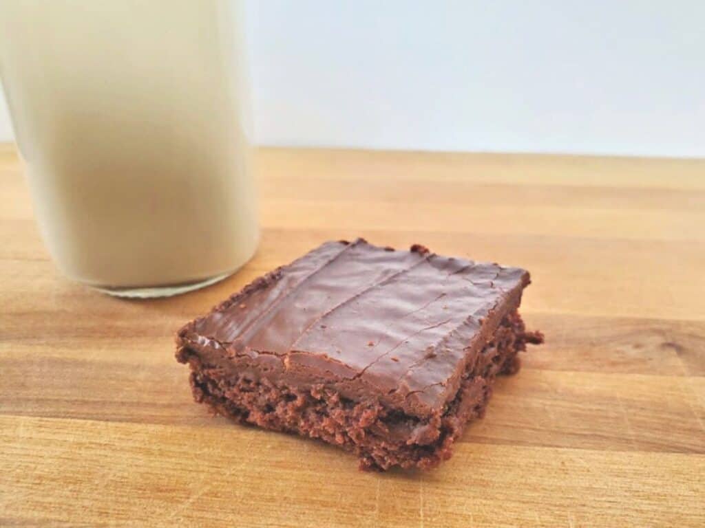 Image shows irresistible Mexican sheetcake brownies.