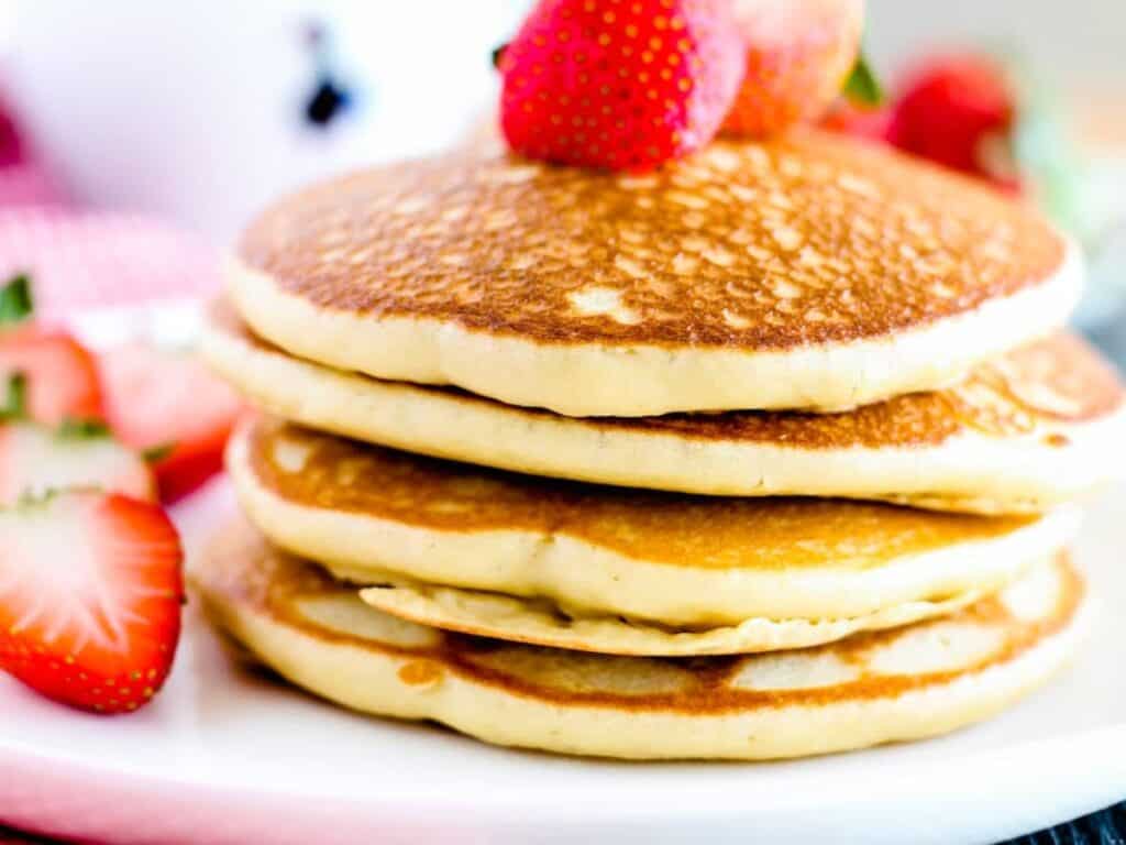 Image shows irresistible gluten free pancakes.
