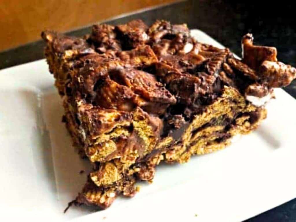 Image shows irresistible smores cereal bar.