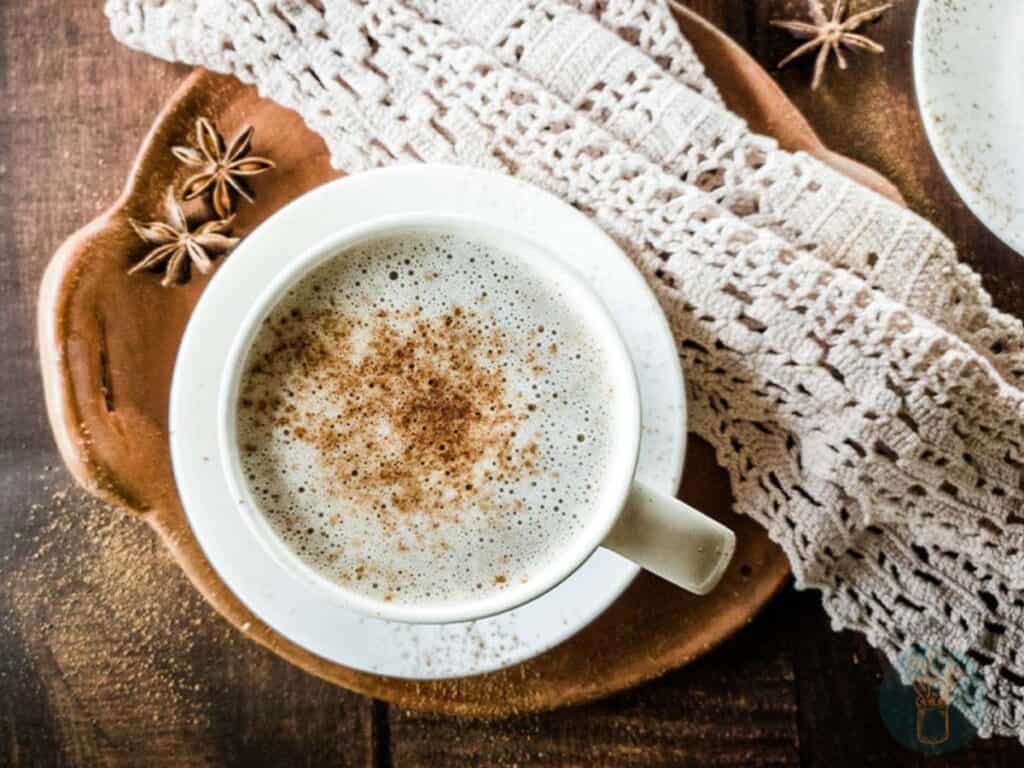Image shows chocolate chai latte recipe.