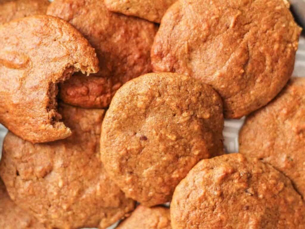 Image shows easy and yummy banana bread breakfast cookies.