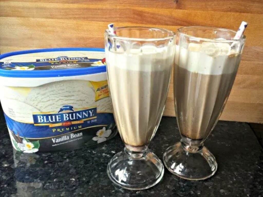 Image shows easy to make iced coffee float.